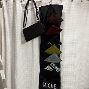 Miche purse + Black Hanging Organizer with 8 multi color covers holds 13 covers